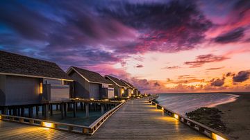 Sunset op de Malediven