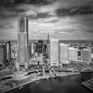Beeindruckende Yokohama Skyline | monochrom