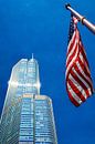 Trump Tower in Chicago USA with blue sky and American flag by Dieter Walther thumbnail