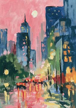 Colourful abstract city scene by Niklas Maximilian