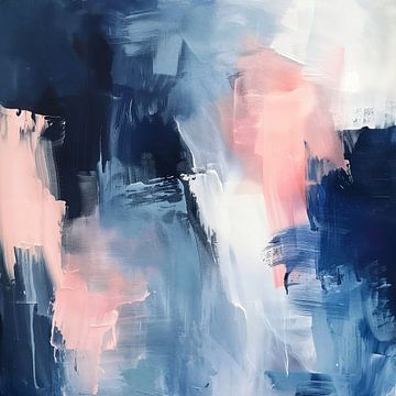 Abstract spel van licht en kleur in blauw en roze van Color Square