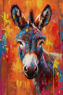 Colorful cute donkey by haroulita