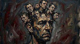 Fragmente unter der Haut: Ein neoexpressionistisches surrealistisches Porträt von Aden Pink Studio
