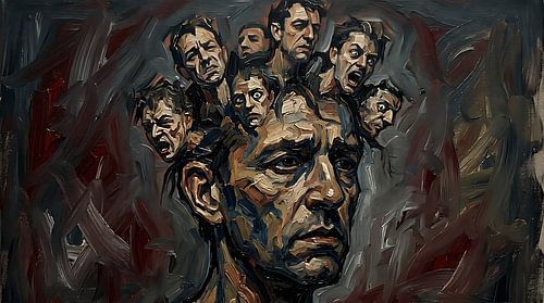Fragments Beneath the Skin: A Neo-Expressionist Surreal Portrait