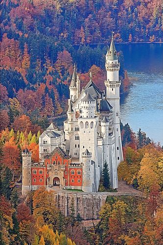 Herfst bij kasteel Neuschwanstein