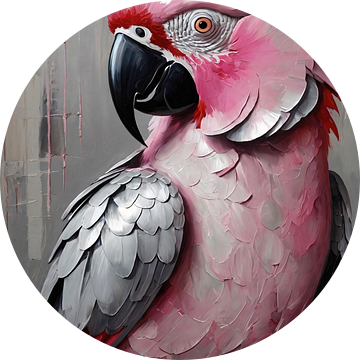 Portret van een Roze en Grijze Papegaai van De Muurdecoratie