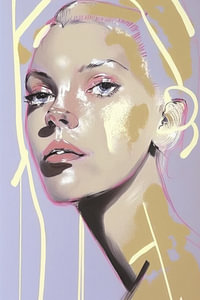 Illustration "lila mit gelb"