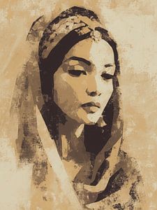 Indische Frau mit traditionellem Schleier