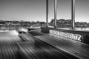 Scharbeutz new pier in black and white by Manfred Voss, Black-White Photography
