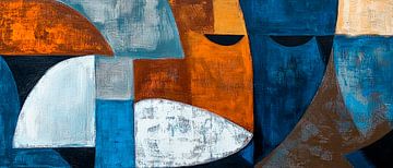 Abstract composition in blue and brown by Poster Art Shop