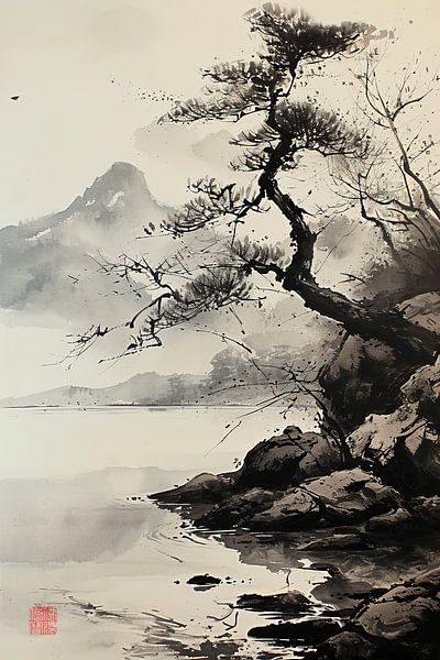 Sumi-e landscape_03 by Peet de Rouw