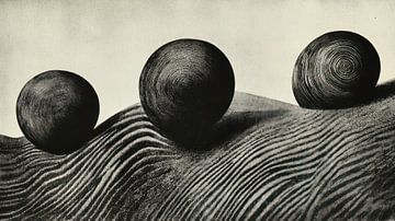 landschap van abstracte hooibalen van Franka Poulain