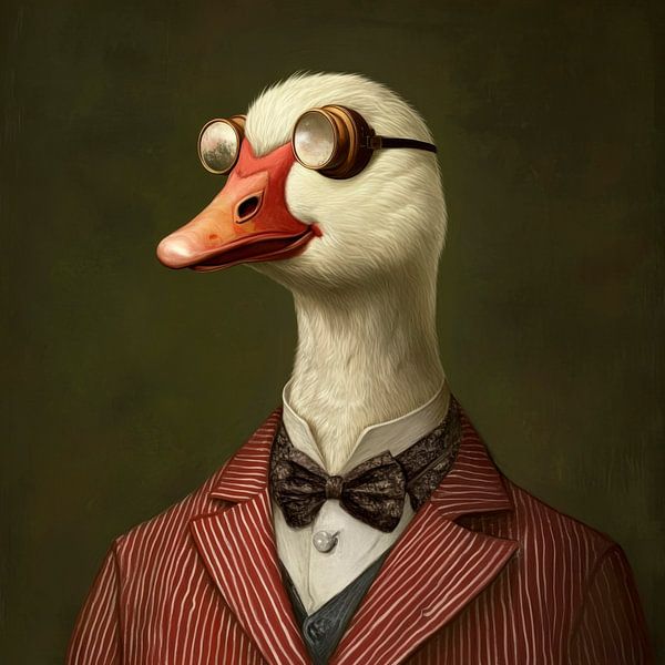 Elegante eend in pak van Poster Art Shop