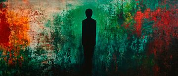 Shadow silhouette in a play of colours by Poster Art Shop