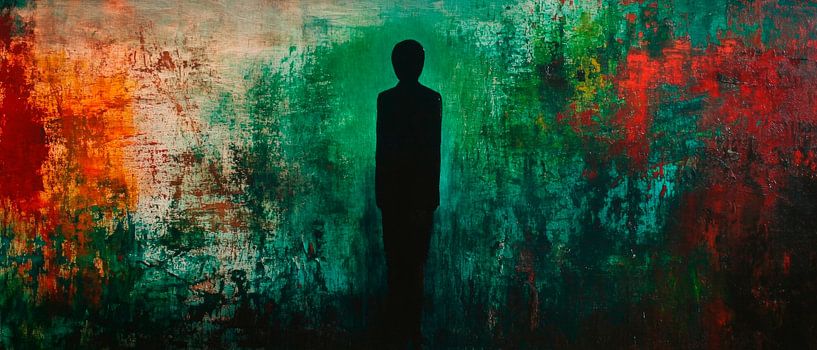 Shadow silhouette in a play of colours by Poster Art Shop