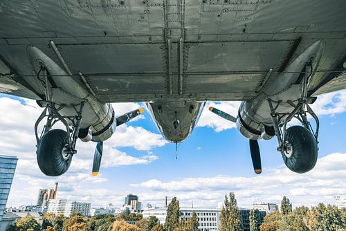 Plane with the skyline of Berlin