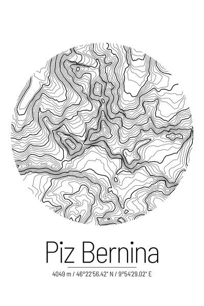 Piz Bernina | Landkarte Topografie (Minimal) von ViaMapia