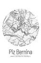 Piz Bernina | Landkarte Topografie (Minimal) von ViaMapia Miniaturansicht