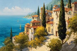 A Mediterranean village by the sea by Jan Bechtum