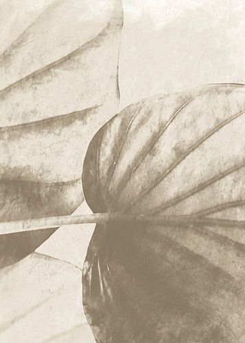 Botanisch blad in neutrale kleuren