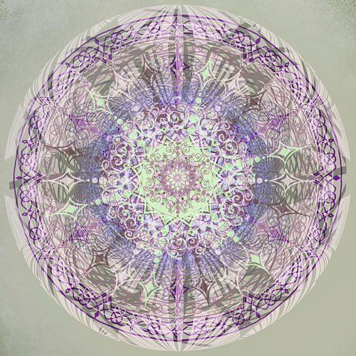Kaleidoscoop paars,grijs,groen