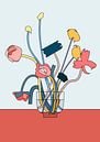 Bloemen in een glazen vaas, NKTN  van 1x thumbnail