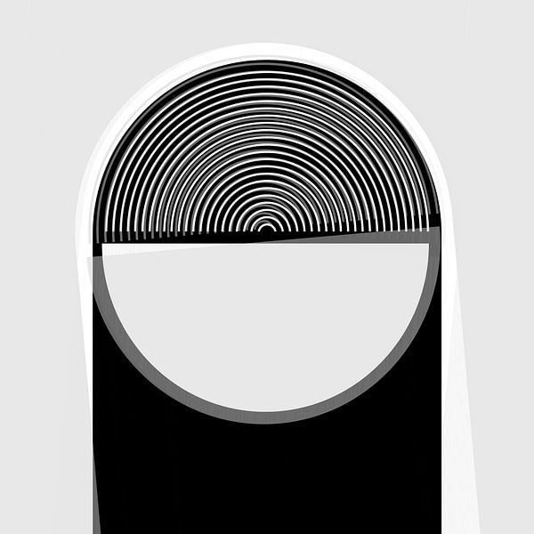 Geometric Retro Shapes Abstraction Black White by Mad Dog Art