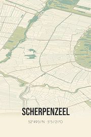 Alte Karte von Scherpenzeel (Fryslan)