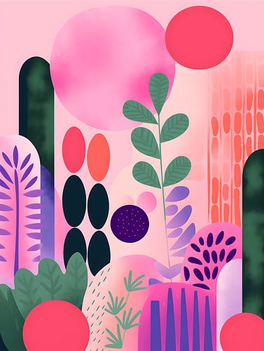 Abstracte Bloementuin