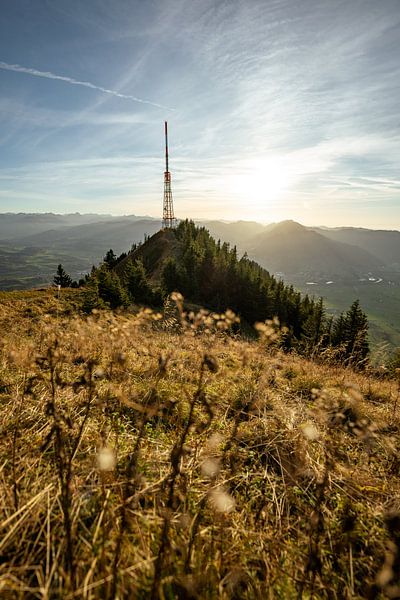 Sunset at the guardian of the Allgäu (Grünten) by Leo Schindzielorz