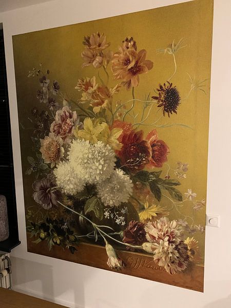 Customer photo: Still life with flowers in a vase, Georgius Jacobus Johannes van Os, as wallpaper