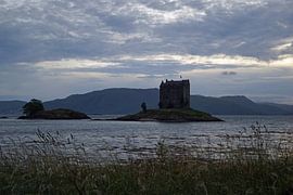 Castle Stalker is a tower house about 2.5 kilometers northeast of Port Appin