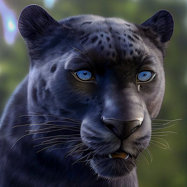 Portret van een Zwarte Panter Illustratie van Animaflora PicsStock