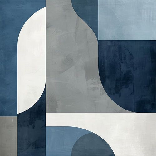 Abstracte kunst in blauwtinten