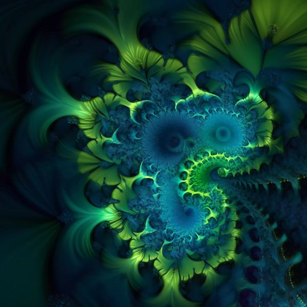 blau-grüne Fraktale von Mysterious Spectrum