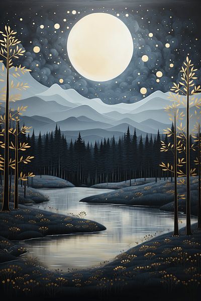 Moonlit Peaks by Art Lovers