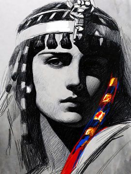 Jeune Cléopâtre – Dessin au crayon