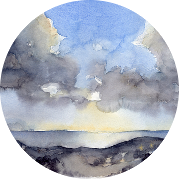 Wolken boven de zee 1 van Adriana Mueller
