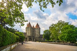 Carcassonne, the entrance to La Cité, France by Stefano Orazzini