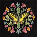 Vlinder mandala iii zwart, Wild Apple Portfolio van Wild Apple thumbnail