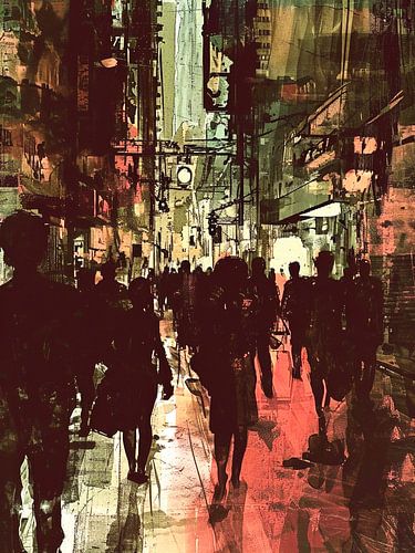 stad silhouetten stedelijke menigte abstracte lichten