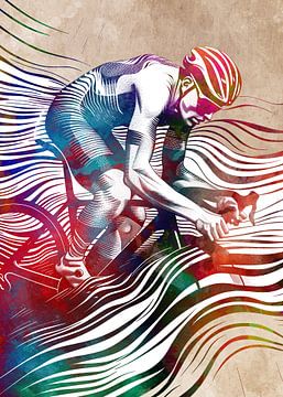 Fietsen Fietssport kunst #wielrennen van JBJart Justyna Jaszke