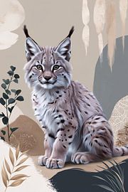 Rustige lynx illustratie van Art & Soul Creations