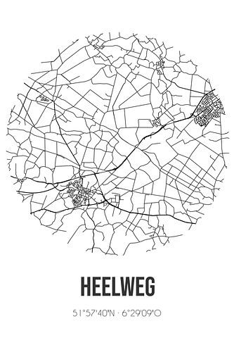 Heelweg (Gelderland) | Landkaart | Zwart-wit