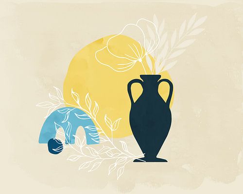 Bloem in een klassieke vaas