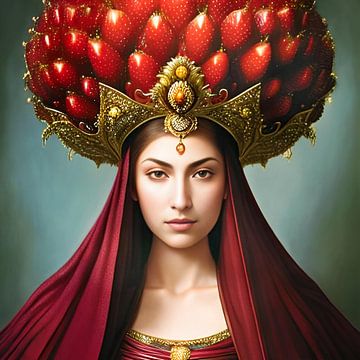 Surreal Queen of Strawberries - Erdbeeren von Carina Dumais