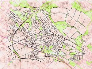 Karte von Bergheim im stil 'Soothing Spring'
