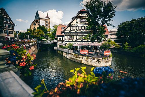 Esslingen aan de Neckar met bloemen