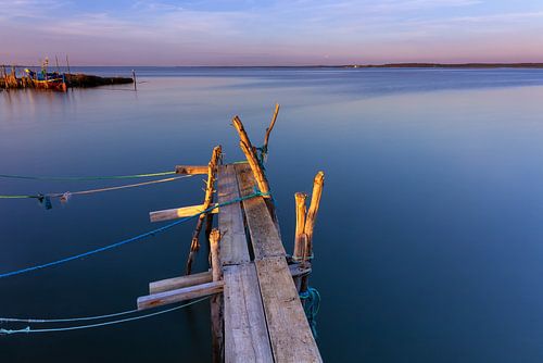 Aanlegsteiger in Carrasqueira, Portugal