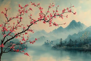 Japans landschap water en bergen